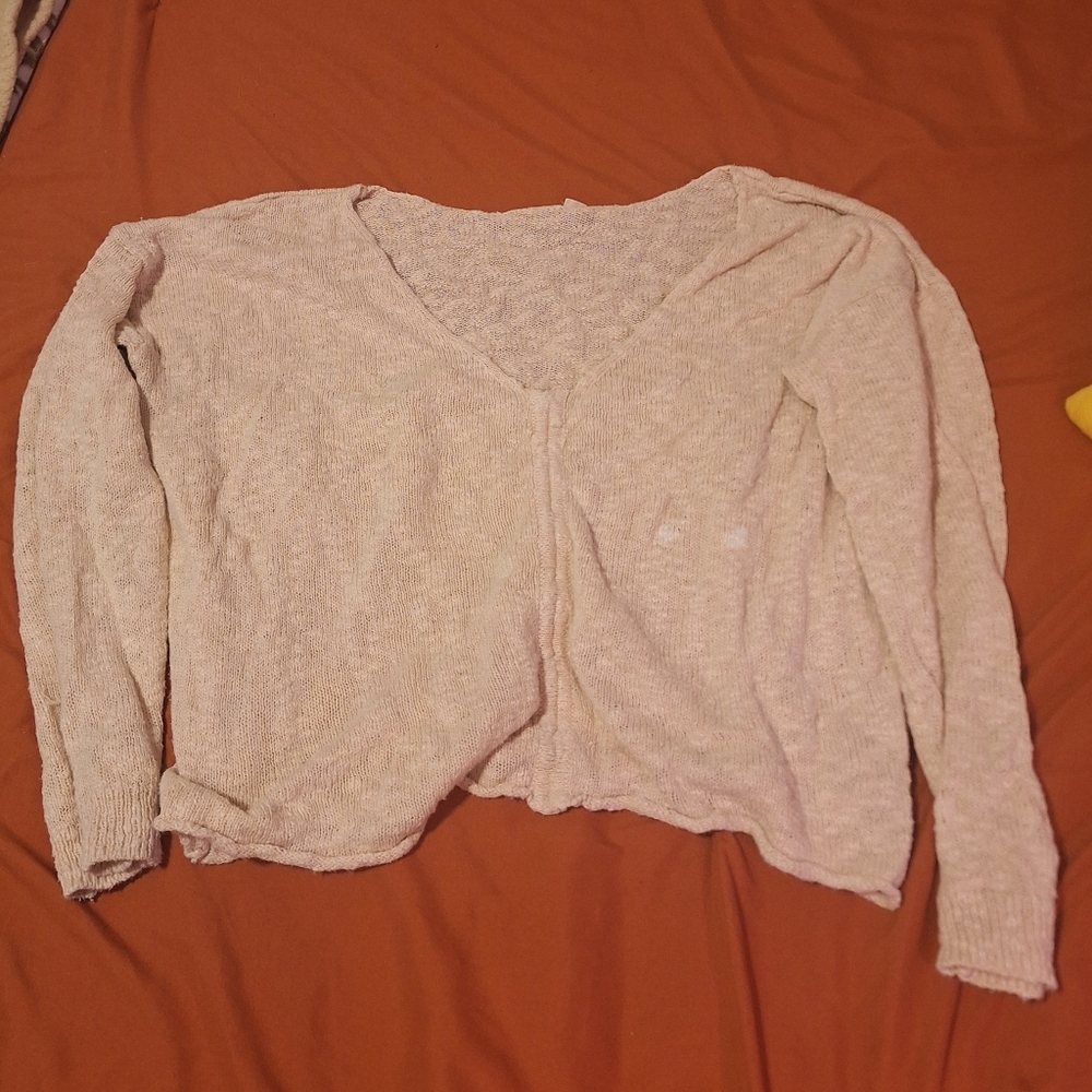 Roxy Cream Long Sleeve V-Neck Top